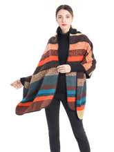Load image into Gallery viewer, Rainbow Striped Blanket Scarf
