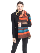 Load image into Gallery viewer, Rainbow Striped Blanket Scarf
