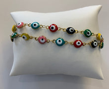 Load image into Gallery viewer, Evil Eye Chain Link Bracelet
