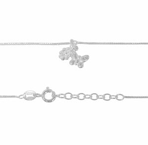 Sterling Silver Flower & Butterfly Anklet