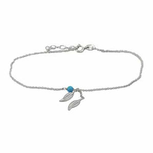 Sterling Silver Feather Anklet