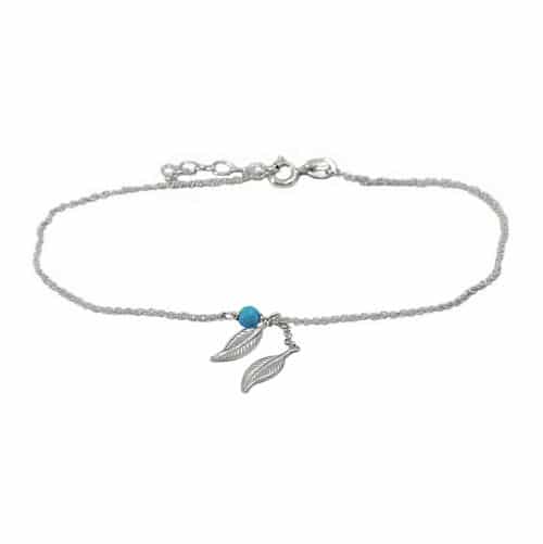 Sterling Silver Feather Anklet