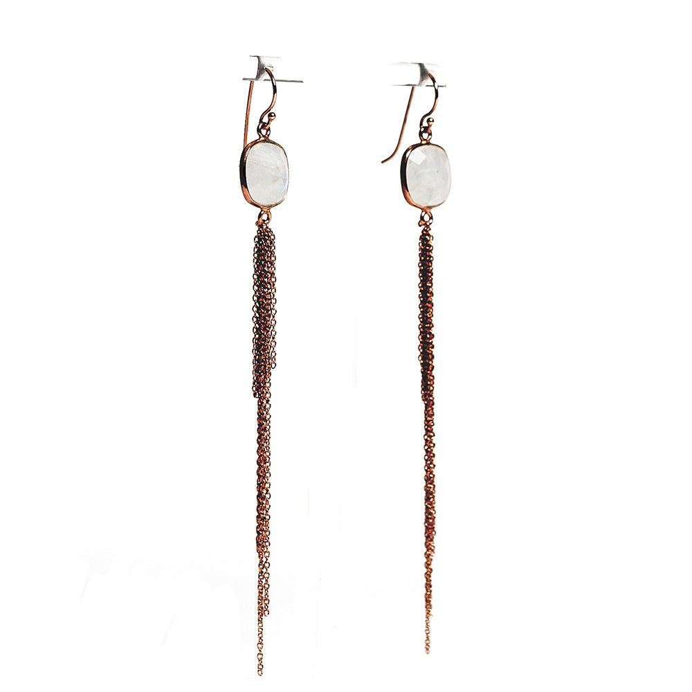 Aurora Rose Gold Moonstone Earring