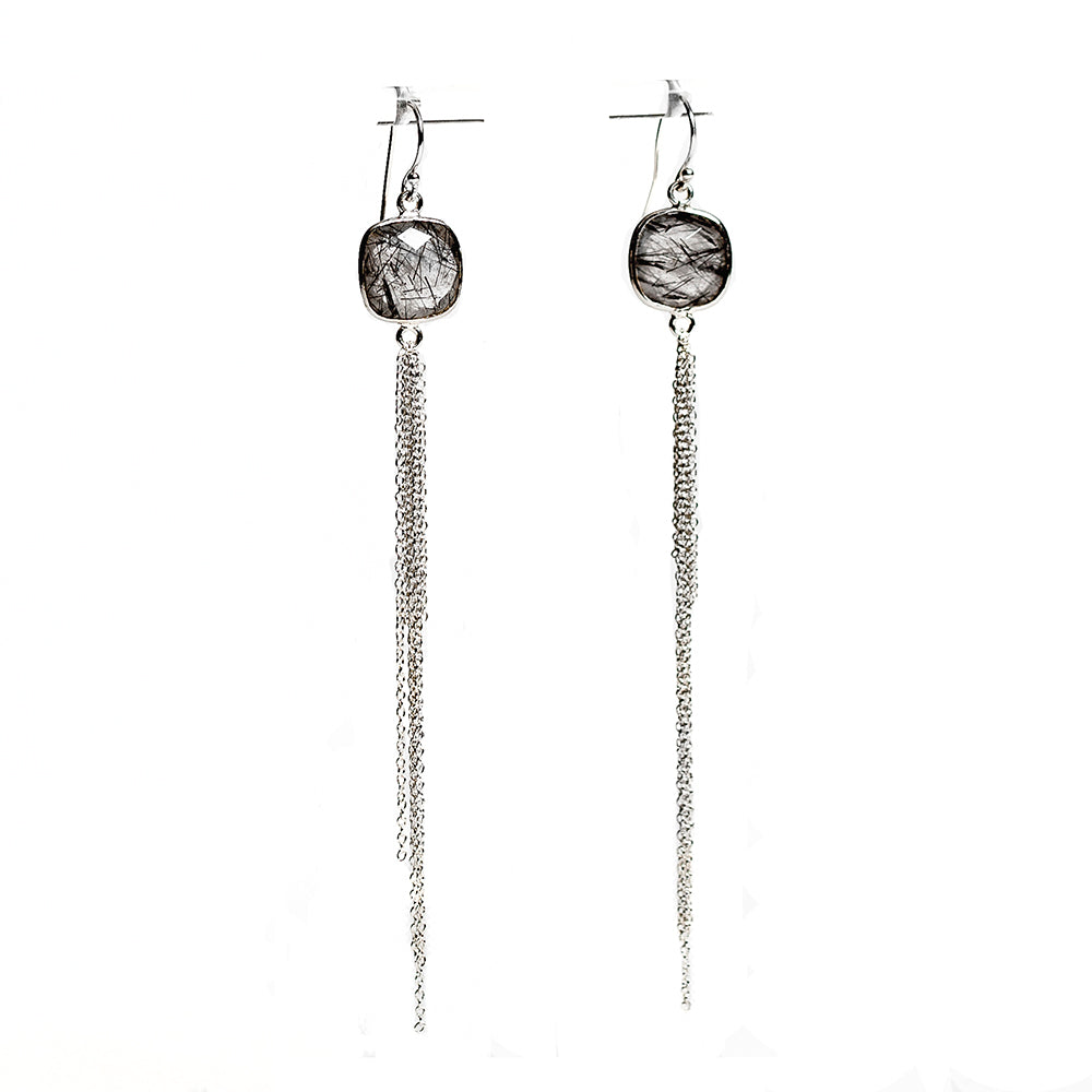 Aurora Silver Rutilated Quartz Earring