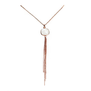 Aurora Rose Gold Moonstone Necklace