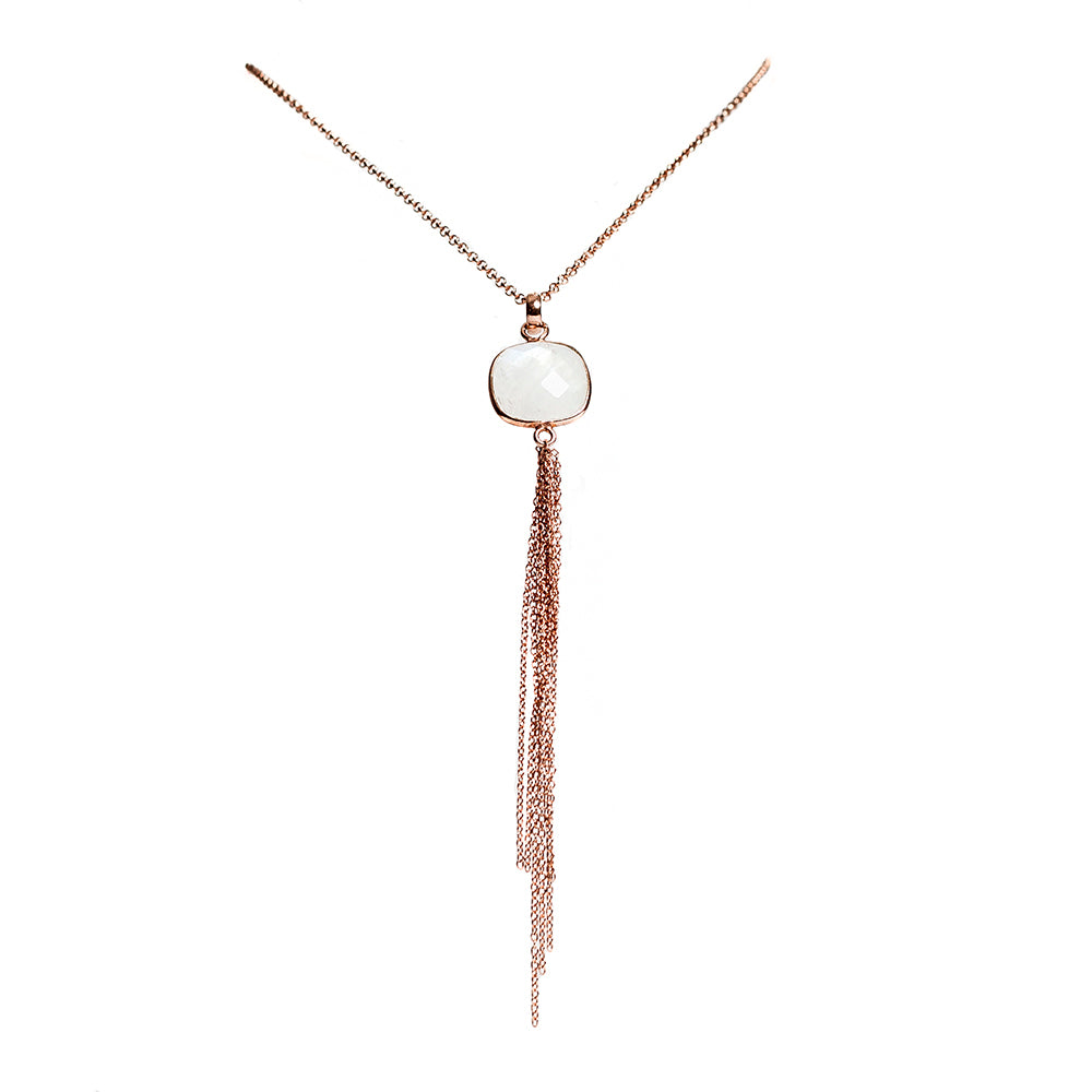 Aurora Rose Gold Moonstone Necklace