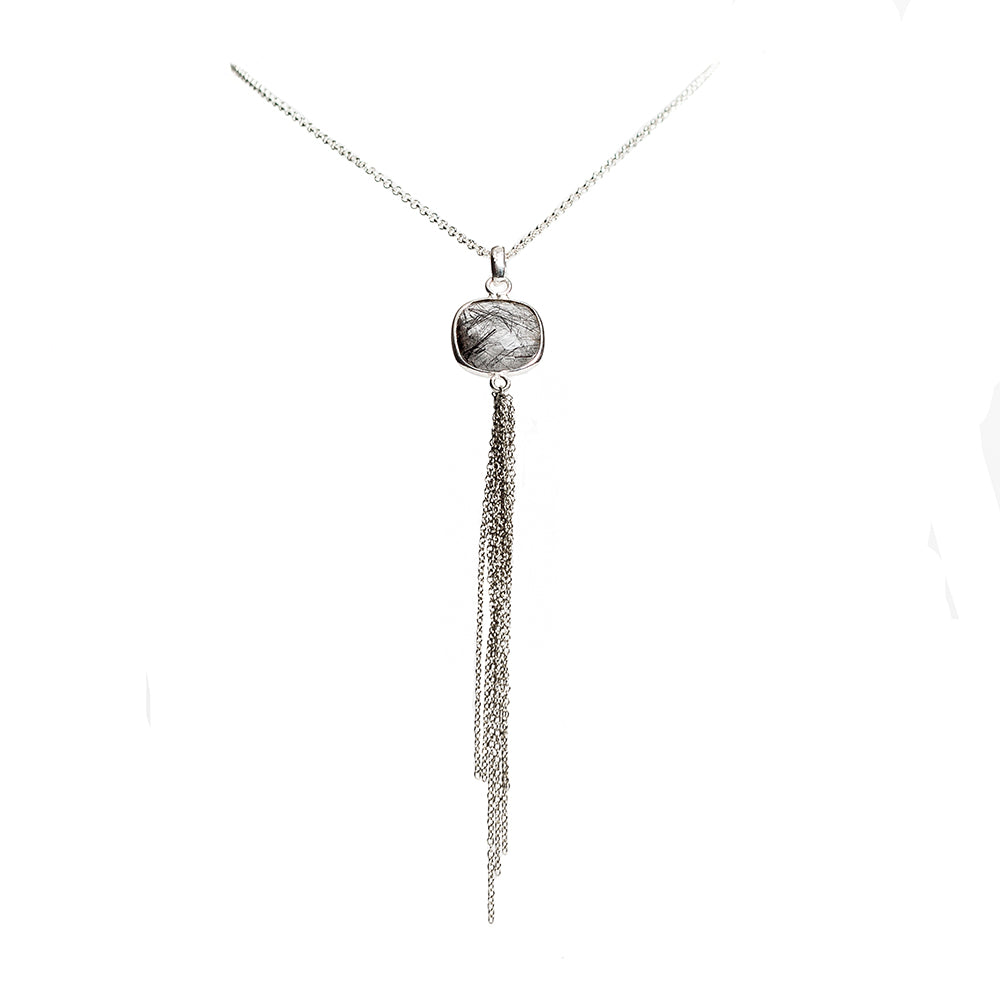 Aurora Rutilated Quartz Silver Necklace