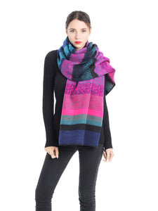 Rainbow Striped Blanket Scarf