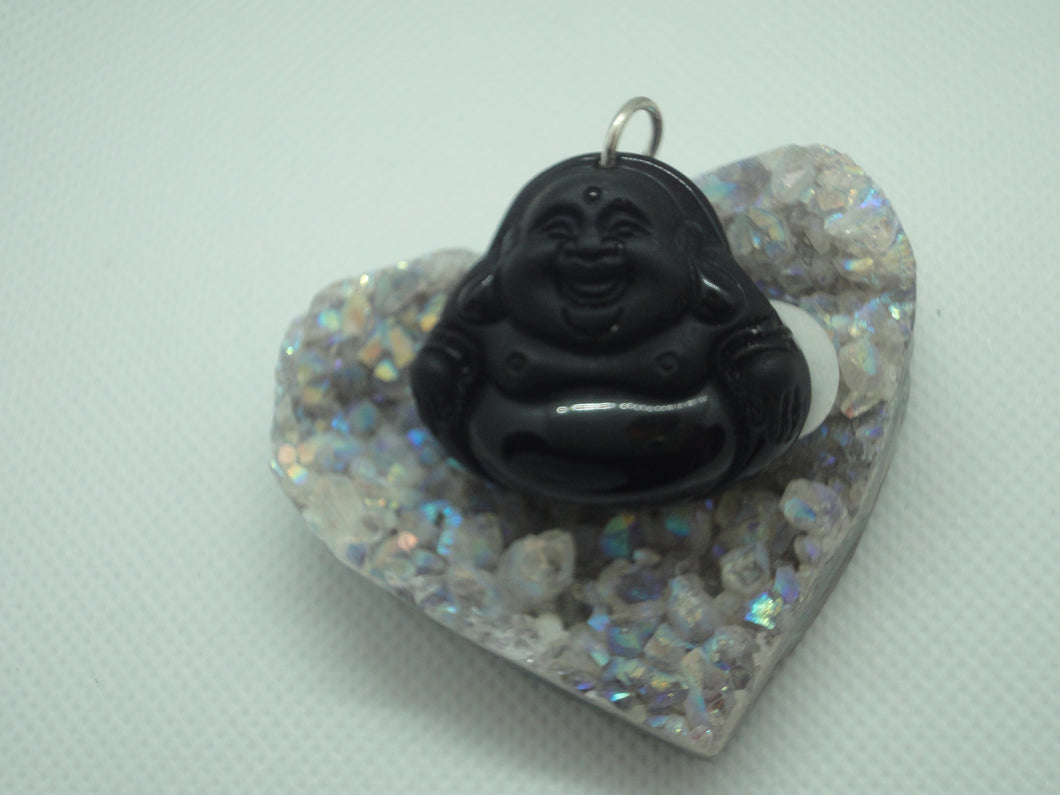 Black Onyx Laughing Buddha Pendant