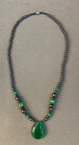 Hematite and Cat's Eye Necklaces
