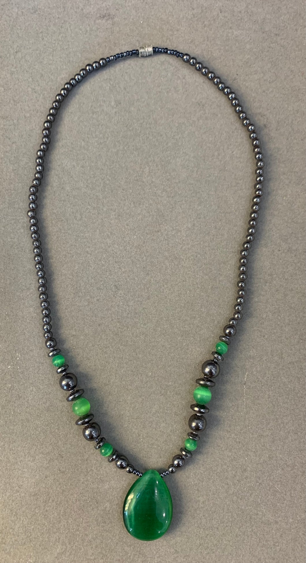 Hematite and Cat's Eye Necklaces