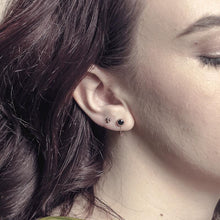 Load image into Gallery viewer, Una Gold Plated Onyx Earrings
