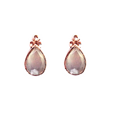 Load image into Gallery viewer, Mandvi Rose Gold Gray Moonstone Studs
