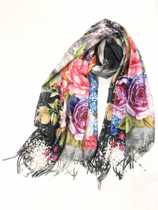 Floral Graphic Print Scarf