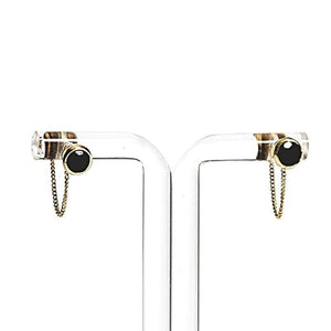 Una Gold Plated Onyx Earrings