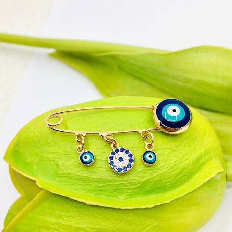 Evil Eye Round CZ Pin