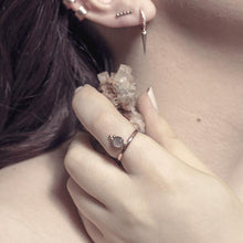 Load image into Gallery viewer, Naliya Rose Gold Gray Moonstone Ring
